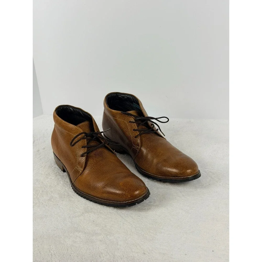 Cole Haan Air Brown Pebbled Leather Chukka Boots Men's 10.5M Lace Up Comfort